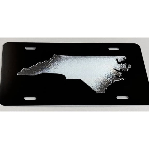 Engraved North Carolina NC State Car Tag Diamond Etched Aluminum License Plate