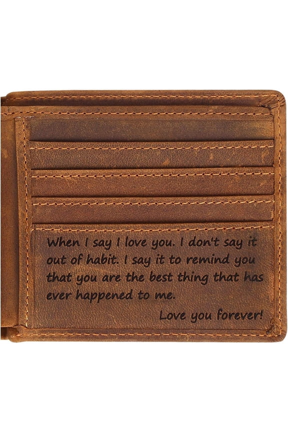 Engraved Personalized Wallet For Men - For Boyfriend, Husband