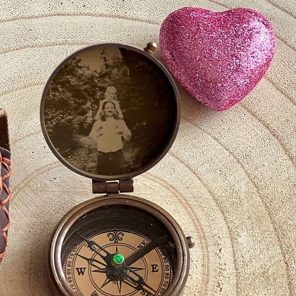 Engraved Photo Compass, Personalized Compass, Engraved Compass, Photo Gift, Fathers Day Gift, Dad Photo Gift, Daddy Birthday Gift, for Dad