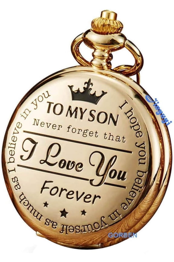 Engraved Pocket Watch To Son I Love You Gifts From A Mom Dad Birthday Christmas Gift Fob Watches Chains