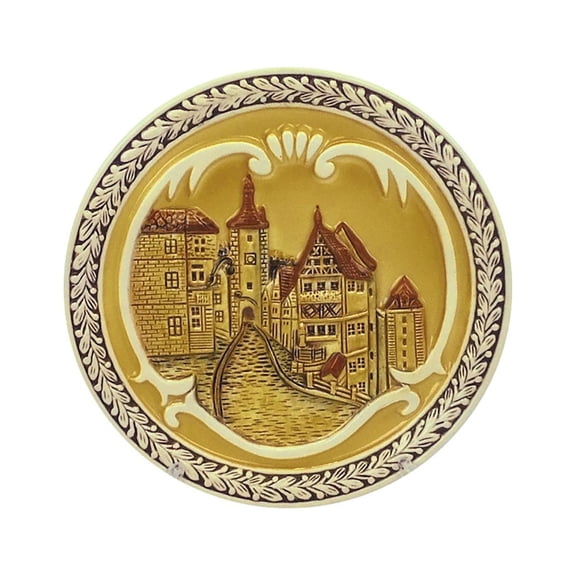 Engraved Rothenburg Village Souvenir Plate