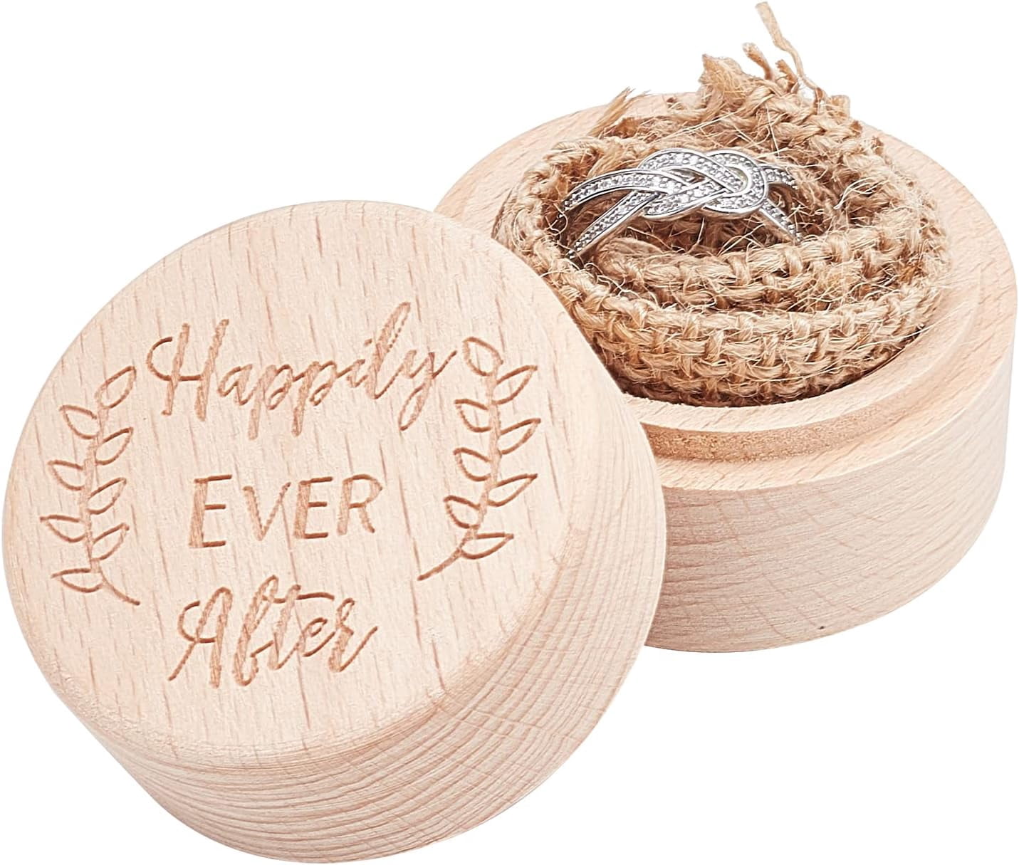 Engraved Rustic Wedding Ring Box Wooden Engagement Ring Box Solid Wood ...