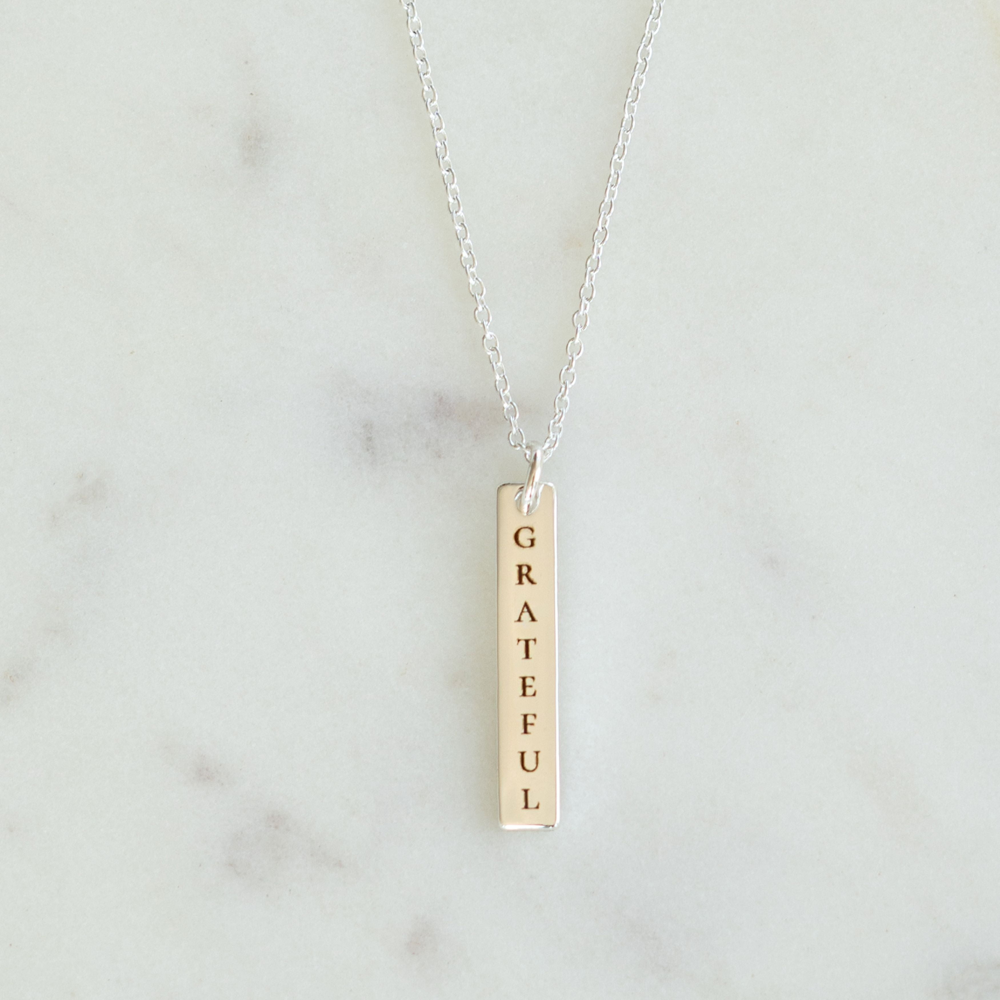 WALMART CUSTOM Engraved Silver Bar Necklace