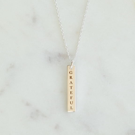 Engraved Silver Bar Necklace