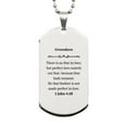 thumbnail image 1 of Engraved Silver Dog Tag - Inspirational Grandson Gift - Perfect love casteth out fear - Christmas, Birthday, Graduation, Confidence Booster for Grandson - 1 John 4:18 Verse, 1 of 1