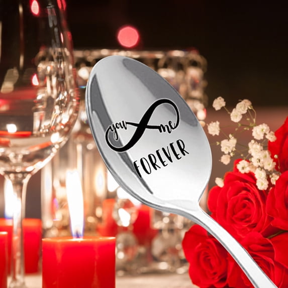 Engraved Spoon,Great Gift for Couples,Girlfriends,and Boyfriends,Engraved Coffee Spoon,Engraved Spoon Wonderful Present for Lover Couple Tableware Coffee Spoons with Engraving