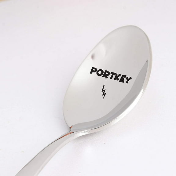 Engraved Spoon - Inspirational Teen Gift | Valentines Day Gift For Him | Portkey Engraved Spoon Gift For Men / Women | Literature Wizard Gift For Book Lover - 7 Inches Stainless Steel