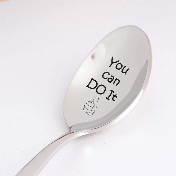 Engraved Spoon - Teen Gift For Boy / Girl Inspirational Gift | Keep Going Motivational Mantra Quote - Gift Best Friend Sister / Gift For Women | You Can Do It Encouragement Gift For Spoon - 7 Inch