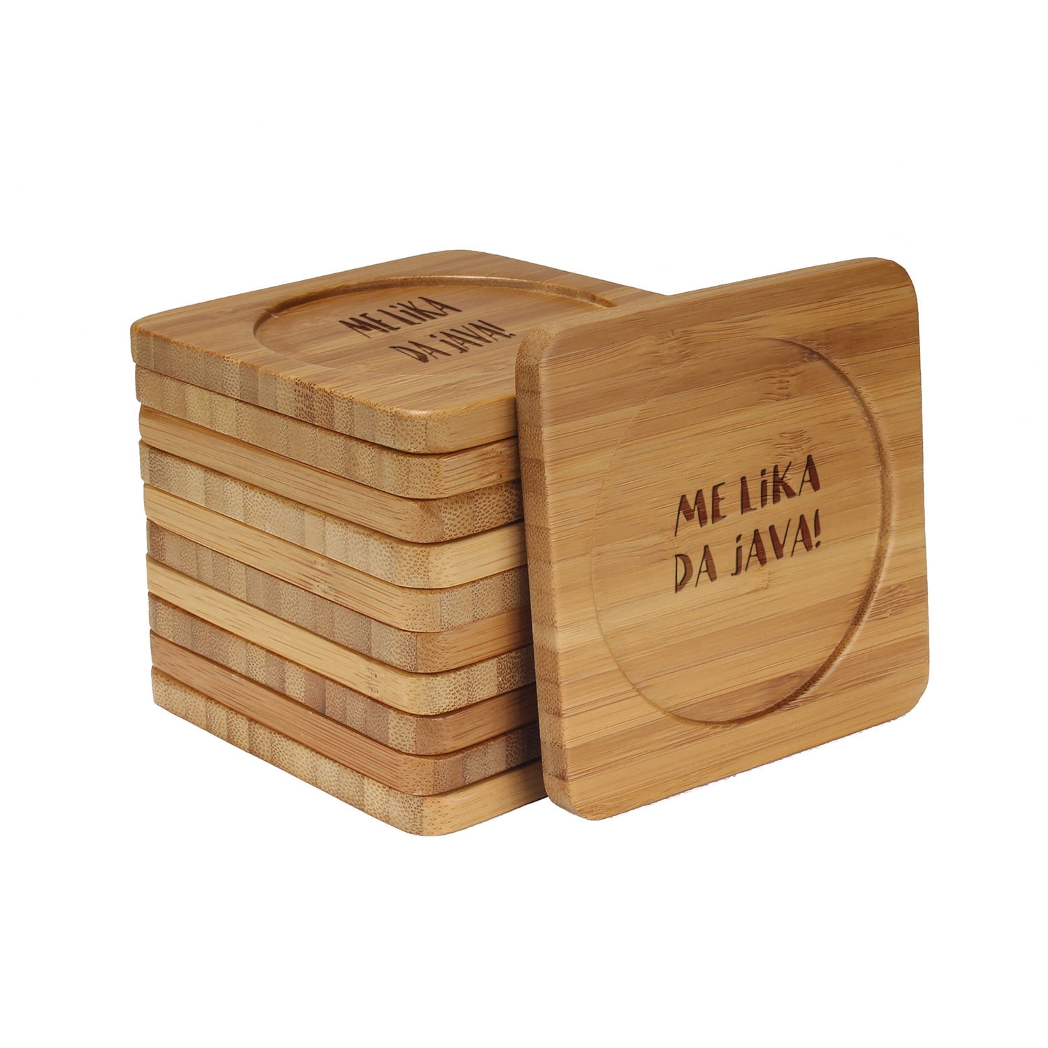 BambooMN - Laser Engraved Coasters - Coffee/Tea Themed - Square - Me ...