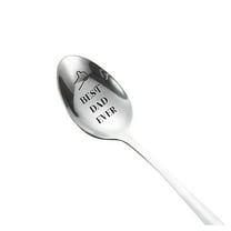 Engraved Stainless-Steel Coffee Spoon 7.7-Inch, Gift-Ready “Love You More” Tableware for Husband Wife Friends, Dishwasher-Safe Daily Use, 1Pc Soup Spoon