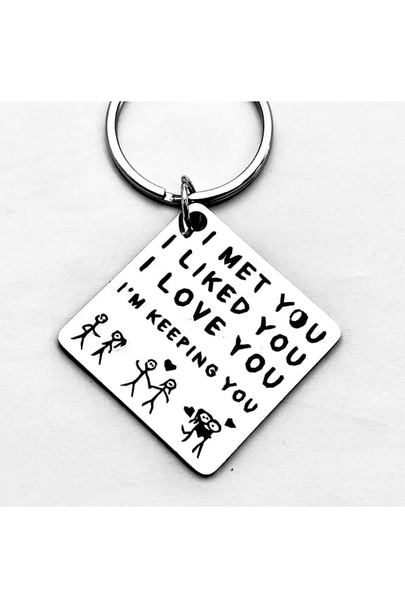 Engraved Stainless Steel Keychain Personalized Love Message with Hand Drawn Heart Design Romantic Gift for Her Him Best Friend Valentine’s Day Anniversary