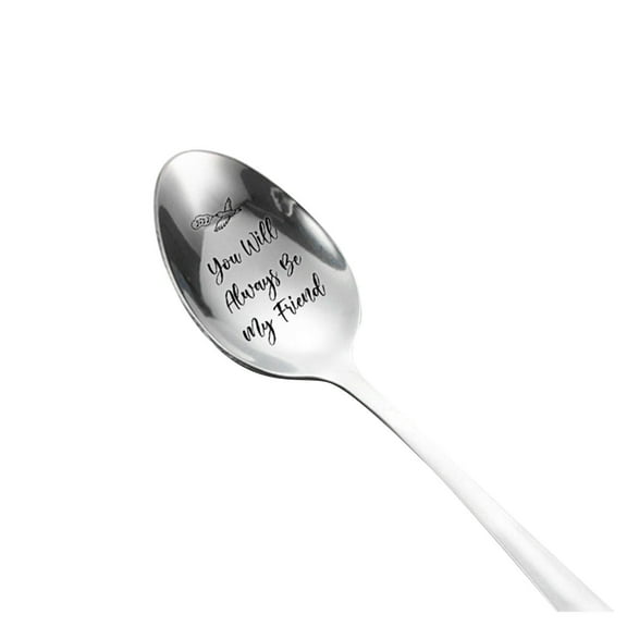 Engraved Stainless Steel Spoon Gift Set, Dessert and Ice Cream Spoons with Funny Inspirational Messages, Gift Box Included, Birthday, Holiday, Friends, Girls