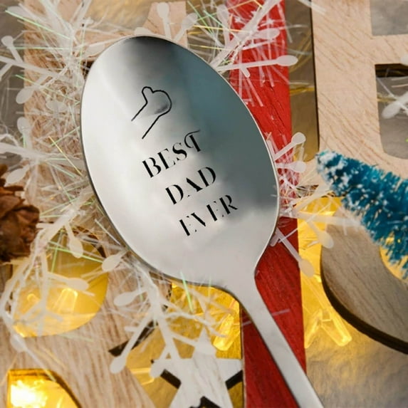Engraved Stainless Steel Spoon,Good idea Gift for Husband/Wife, Family Friends,D,1PC