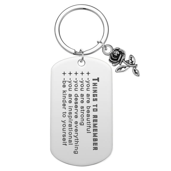 Engraved Things To Remember Key Chains Inspiration Keychain Gifts Stainless Steel Fashion Rose Flower Pendant Keyring