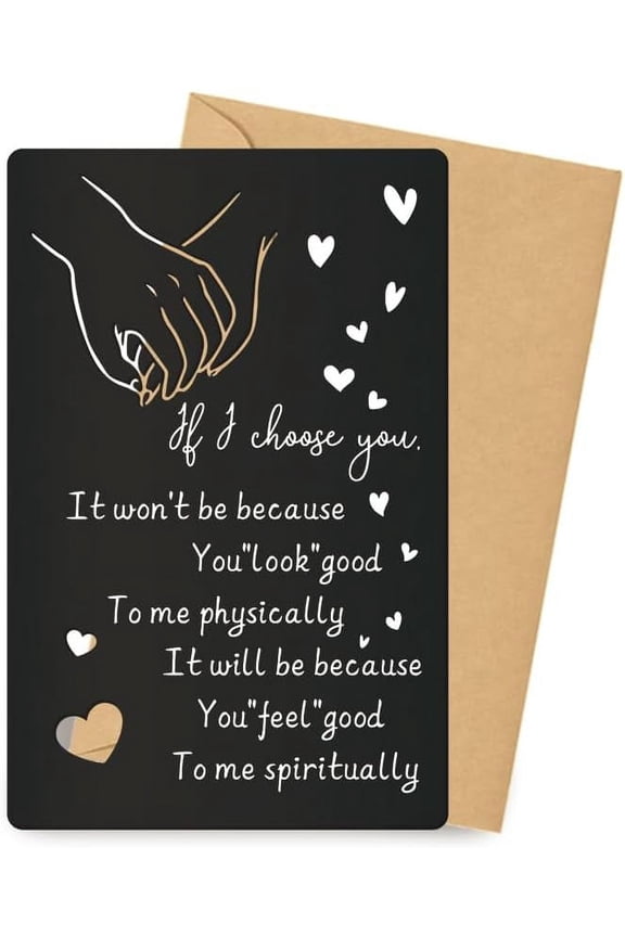 Engraved Wallet Card Insert I Choose You Wallet Insert Steel Cards for Husband Boyfriend Him Anniversary Metal Gifts Mini Christmas Gifts Black
