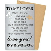 Engraved Wallet Card Insert To My Lover Metal Wallet Card Mini Love Note Anniversary Steel Cards Birthday Thanksgiving Christmas Valentines Day Gifts Cards