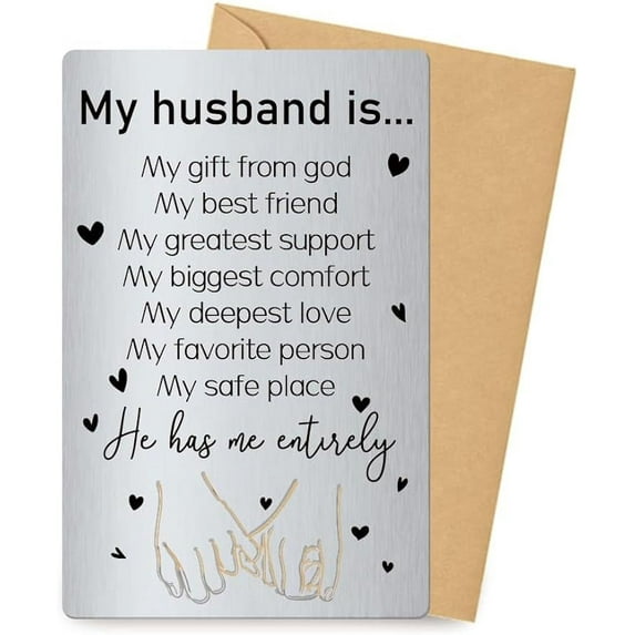 Engraved Wallet Card Insert To Husband Wallet Insert Anniversary Steel Cards Gift