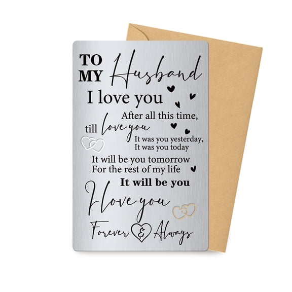 Engraved Wallet Card Insert To My Husband Wallet Inserts Steel Cards I Love You Metal Wallet Card Lovers Gifts Mini Love NoteDIY