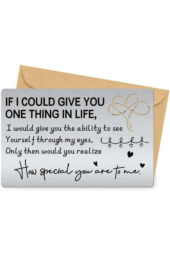 Engraved Wallet Card Insert Youre Special to Me Wallet Insert Anniversary Steel Cards Gift for Him Her Love Quotes Metal Cards for Couples Valentine's Day Christmas Birthday Gift Black
