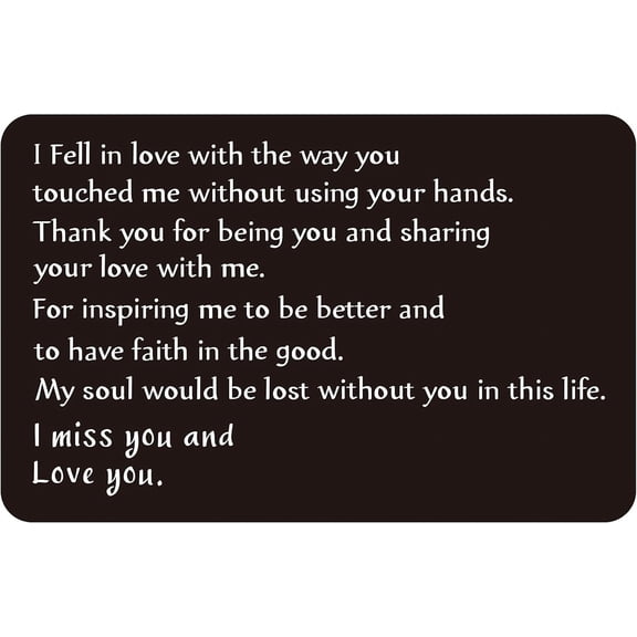 Engraved Wallet Insert Birthday Gifts for Husband Valentines Day Anniversary Gifts for Boyfriend 3x2 Inch Metal Wallet Card with Warm Words - I Miss You and Love You Making DIY