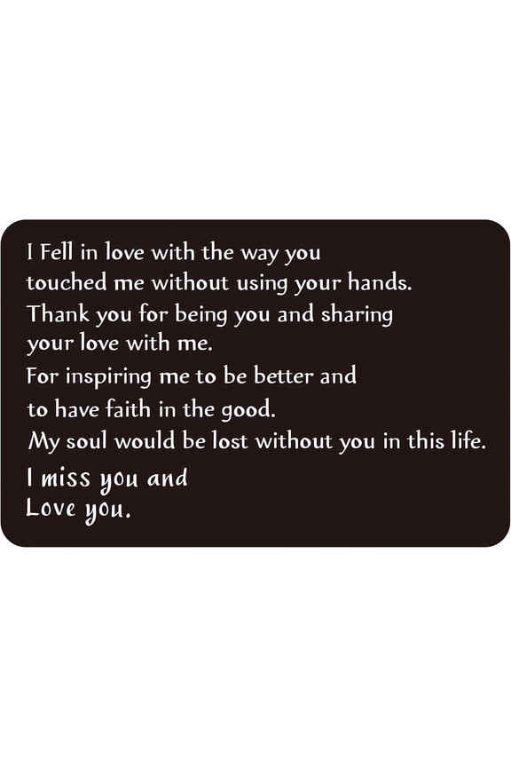 Engraved Wallet Insert Birthday Gifts for Husband Valentines Day Anniversary Gifts for Boyfriend 3x2 Inch Metal Wallet Card with Warm Words