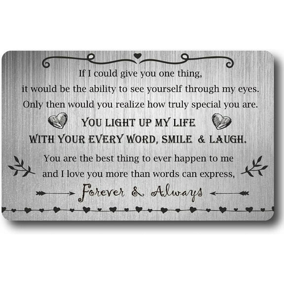 Engraved Wallet Insert Card Stainless Steel Wallet Insert Inspirational Encouragement Card Gifts for Birthday Graduation Wedding Anniversary Valentines-You Light Up My Life colorful DIY