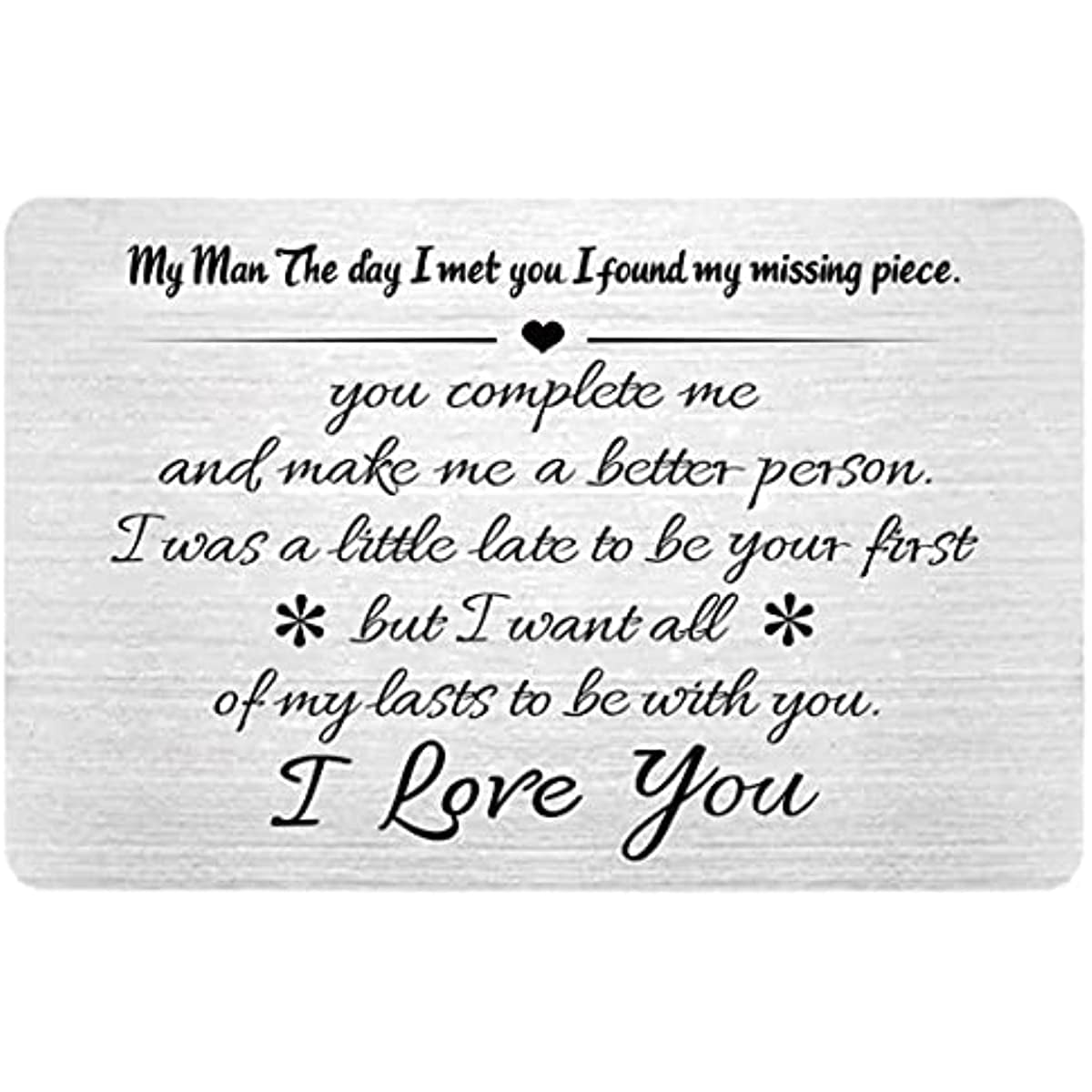  I Love You Cards for Him - Gifts for Him for Father's Day  Christmas Valentines, To My Love Wallet Insert, the Day I Met You Gifts for  Him, Boyfriend I Love