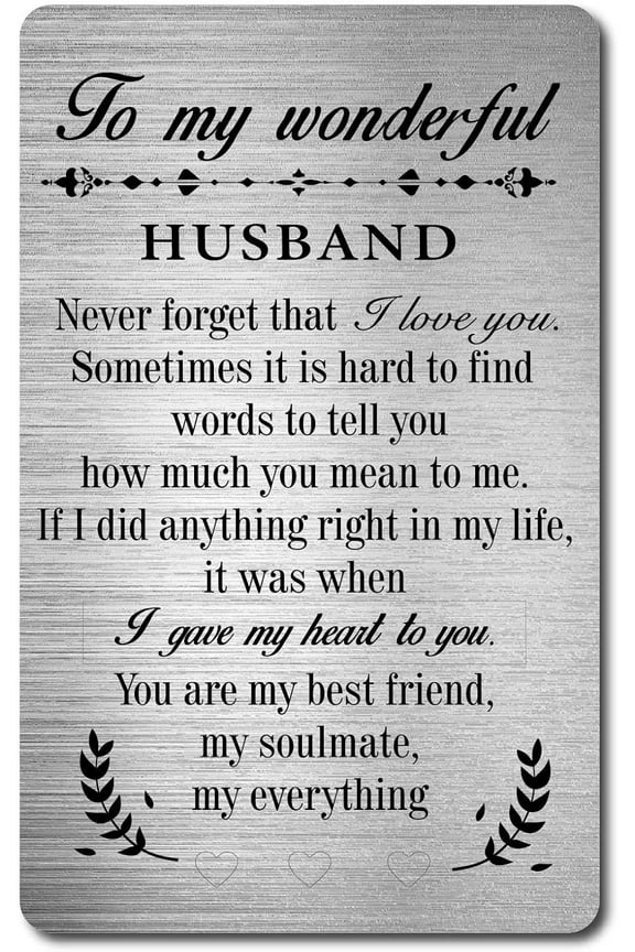 Engraved Wallet Insert I Love You Metal Wallet Card Insert Mini Love Notes for Him Men Boyfriend Husband Soulmate Anniversary Wedding Birthday Valentine