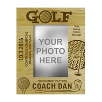 Engraved Wood Personalized Golf Golfer Theme Picture Frame With Names Gift-4 x 6 Inches Horizontal - Customizable Gift
