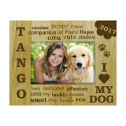 Engraved Wood Personalized I Love My Dog Picture Frame With Name Gift- 4 x 6 Inches Vertical