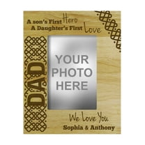 Engraved Wood Personalized Picture Frame With Names, Fathers Day Gift -4 x 6 Inches Horizontal
