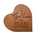 thumbnail image 1 of Engraved Wooden Inspirational Heart Block 5” x 5.25” x 0.75” - God Knew My Heart, 1 of 14