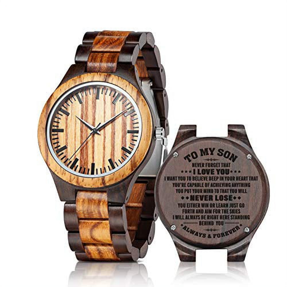 Engraved wooden 2025 watches for son