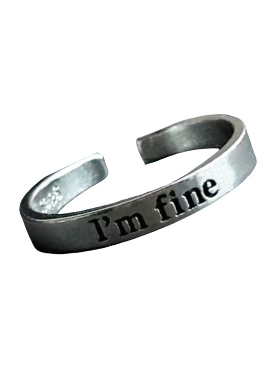 Engraved Words Inspirational Rings Adjustable Motivational Resiliences Symbol Jewelry Fashion Accessory
