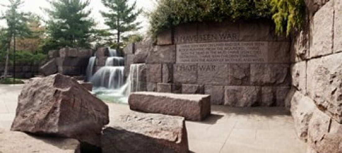 Engraved memorial wall Franklin Delano Roosevelt Memorial Washington DC USA Canvas Art - Panoramic Images (30 x 14)