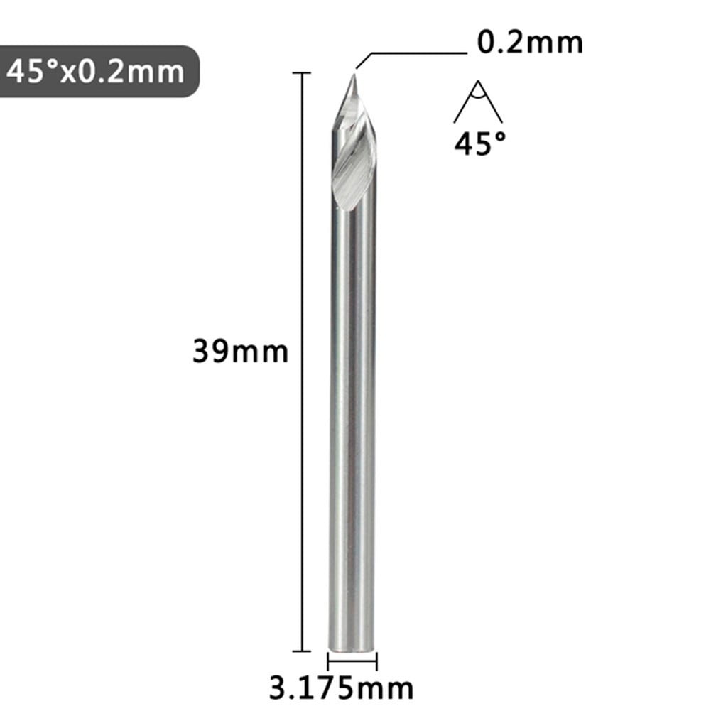 Engraving Bit 3.175mm Shank V Shape Carving Bits 20-60 Degrees Carbide ...