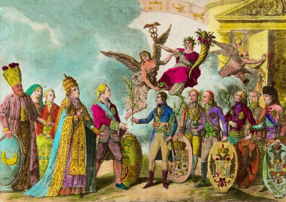 Engraving Bonaparte Presente L Olivier De La Paix A Toutes Les Puissances De L Europe 1801 Coll Canvas Art - (24 x 18)