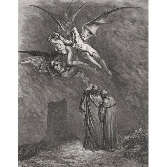 Engraving By Gustave Dore 1832-1883 French Artist And Illustrator For Inferno By