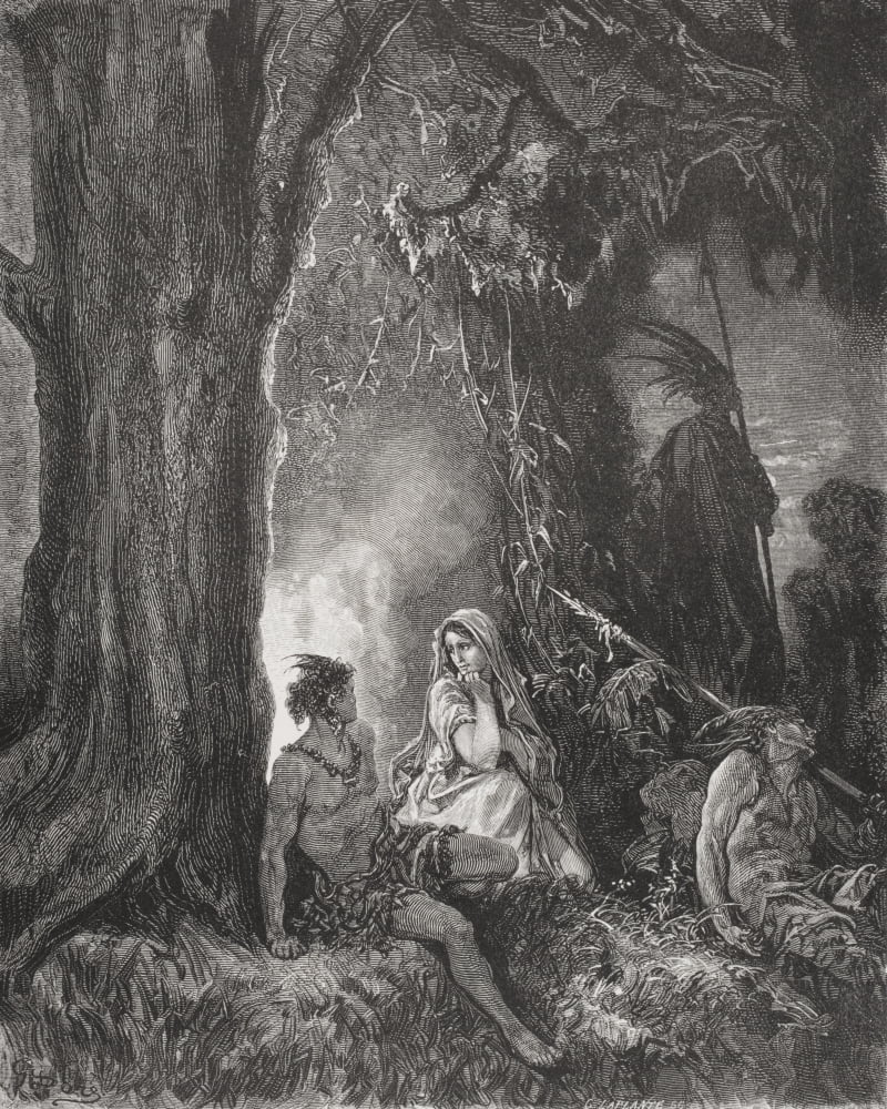 Engraving By Gustave Dore 1832-1883 French Artist And Illustrator Illustrating Atala By Chateaubriand Canvas Art - Ken Welsh Design Pics (13 x 16)