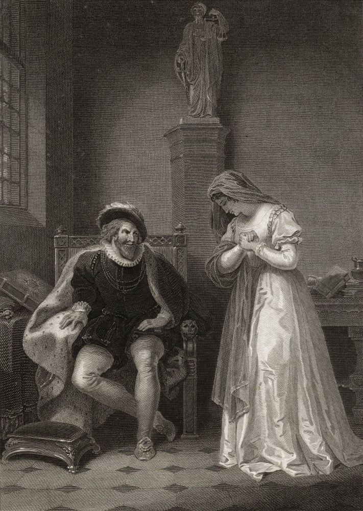 Engraving Dated 1797 By WC Wilson After W Smirke Ra Of Angelo And Isabella In Act 2 Scene 4 Of Measure For Measure By William Shakespeare Canvas Art - Ken Welsh  Design Pics (12 x 17)