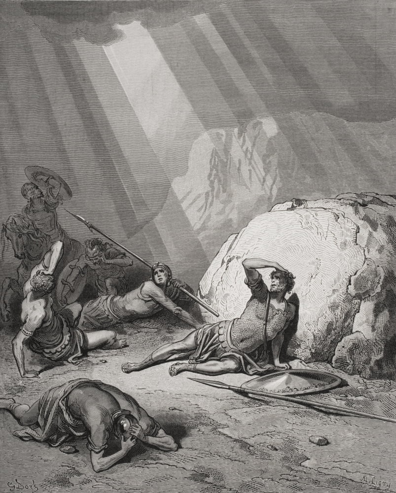 Engraving From The Dore Bible Illustrating Acts Ix 1 To 6 The Conversion Of St Paul By Gustave Dore 1832-1883 French Artist And Illustrator Canvas Art - Ken Welsh Design Pics (26 x 34)