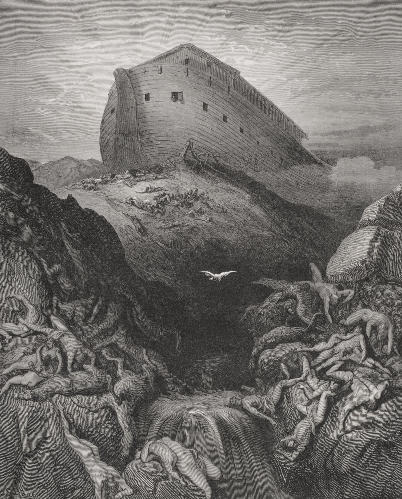 Engraving From The Dore Bible Illustrating Genesis Xiii 8 And 9 The Dove Sent Forth From The Ark By Gustave Dore 1832-1883 French Artist And Illustrator Canvas Art - Ken Welsh Design Pics (13 x 17)