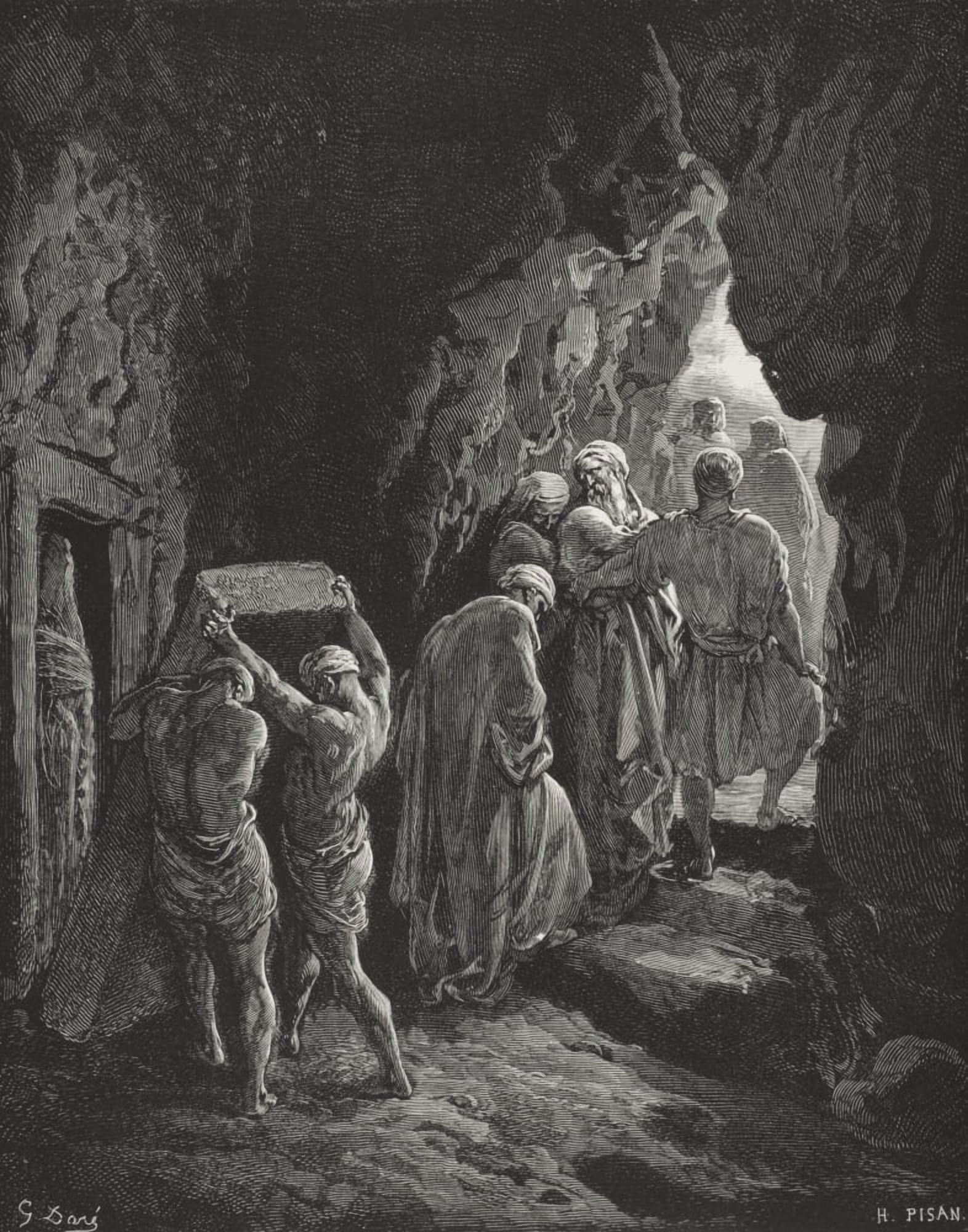 Engraving From The Dore Bible Illustrating Genesis Xxiii 19 And 20 The Burial Of Sarah By Gustave Dore 1832-1883 French Artist And Illustrator Canvas Art - Ken Welsh Design Pics (13 x 17)