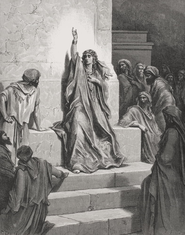 Engraving From The Dore Bible Illustrating Judges V 1 And 2 Deborah By Gustave Dore 1832-1883 French Artist And Illustrator Canvas Art - Ken Welsh Design Pics (13 x 17)