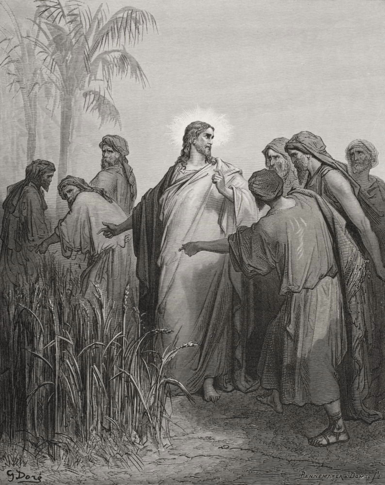 Engraving From The Dore Bible Illustrating Mark Ii 23 Jesus And His Disciples In The Corn Field By Gustave Dore 1832-1883 French Artist And Illustrator Canvas Art - Ken Welsh Design Pics (26 x 34)