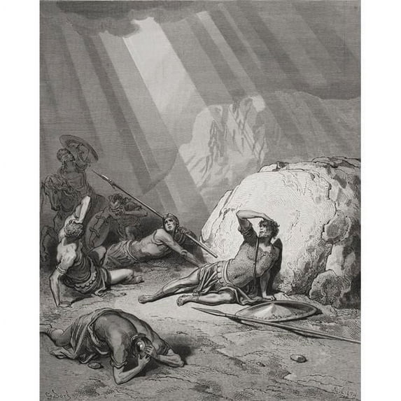 Engraving From The Dore Bible Illustrating Acts Ix 1 To 6 The Conversion of St Paul by Gustave Dore 1832-1883 French Poster Print, Large - 26 x 34