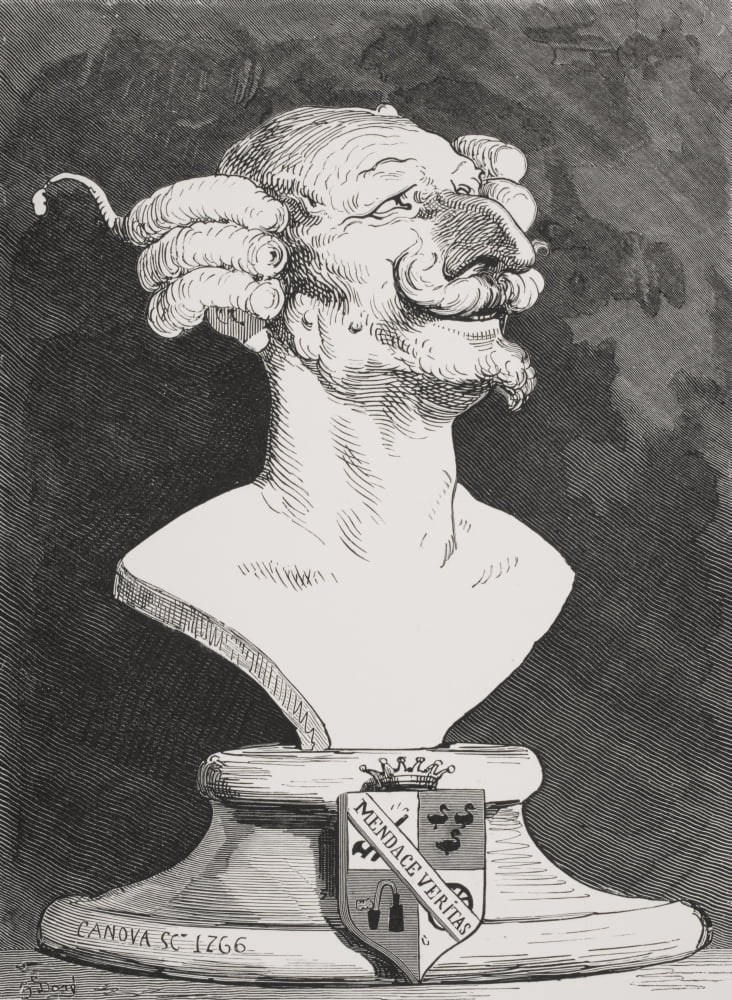 Engraving By Gustave Dore 1832-1883 French Artist And Illustrator Of Baron Munchausen From The Adventures Of Baron Munchausen By Rudolph Erich Raspe Canvas Art - Ken Welsh Design Pics (24 x 32)