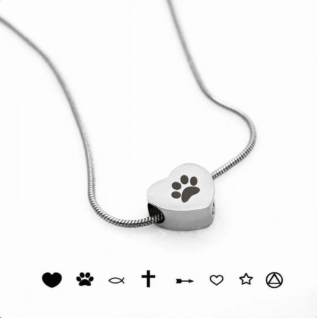 Engraving Heart Cremation Necklace, Personalized Memorial Keepsake, Custom Pet Keepsake Jewelry for Ashes, Free Engraving Silver Heart Pet Ashes Necklace with Filling Kit and Box [Gold, Engraving]