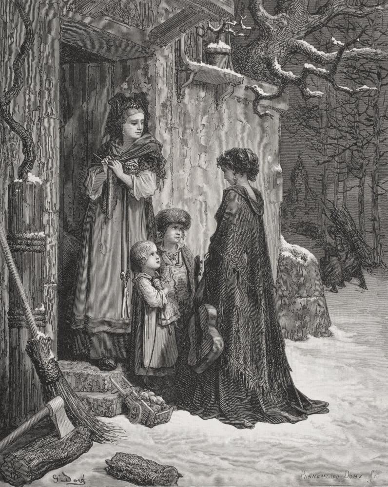 Engraving Illustrating The Grasshopper And The Ant By Gustave Dore 1832-1883 French Artist And Illustrator From Fontaines Fables By Jean De La Fontaine Canvas Art - Ken Welsh Design Pics (13 x 16)