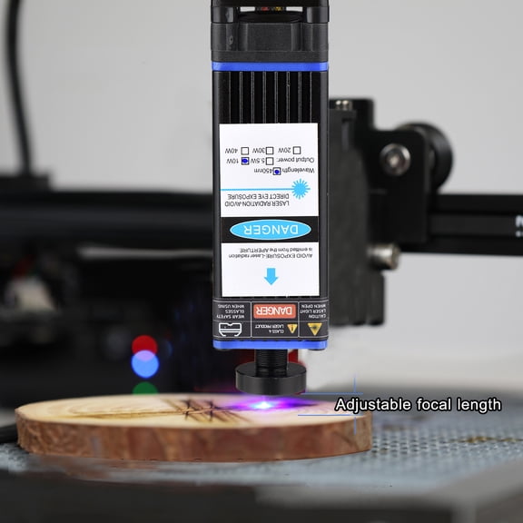 Engraving Machine Accessories 450nm 10W Module Adjustable Focal Length Engraving Head High Speed Engraver Cutter 3D Printer CNC Router Module for DIY Craft Wood Leather Fabric Paper